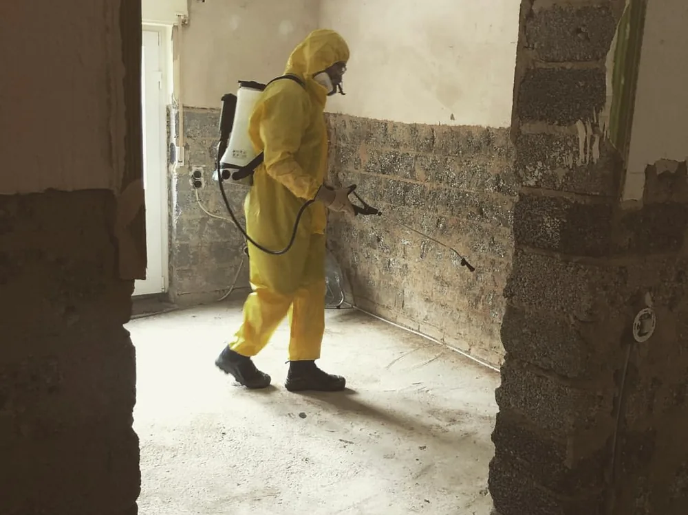 Mitarbeiter bei Sanierungsarbeiten in Boppard